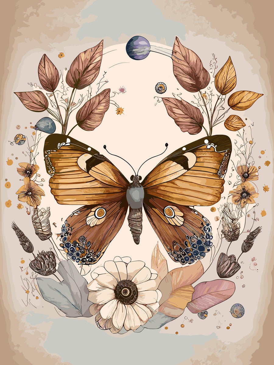 Schmetterling_Golden Hour - Poster Herbst - Printree.ch Friedliche Kunst, goldene stunde, Herbst, Herbstfarben, herbstlich, Herbststimmung, kreative Kunst, Poster, Saison, Wandkunst