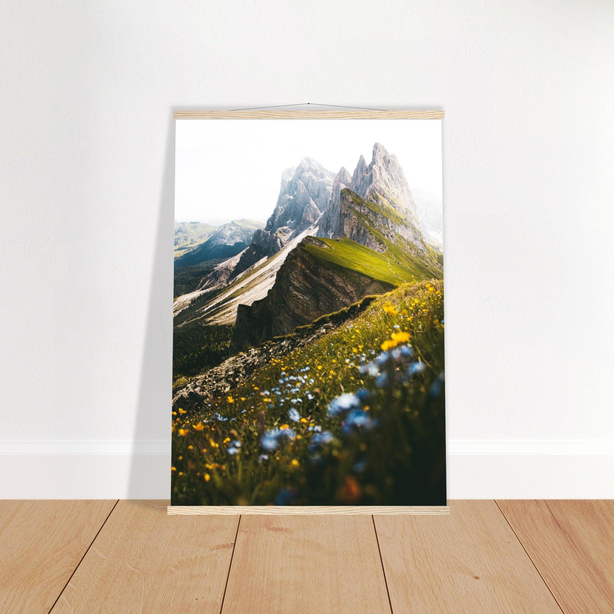 Seceda Naturposter - Printree.ch Alpen, Aussichtspunkt, Berglandschaft, Dolomiten, Foto, Fotografie, Italien, Natur, Ortisei, Panorama, Reisen, Seceda, Skifahren, unsplash, Wanderung