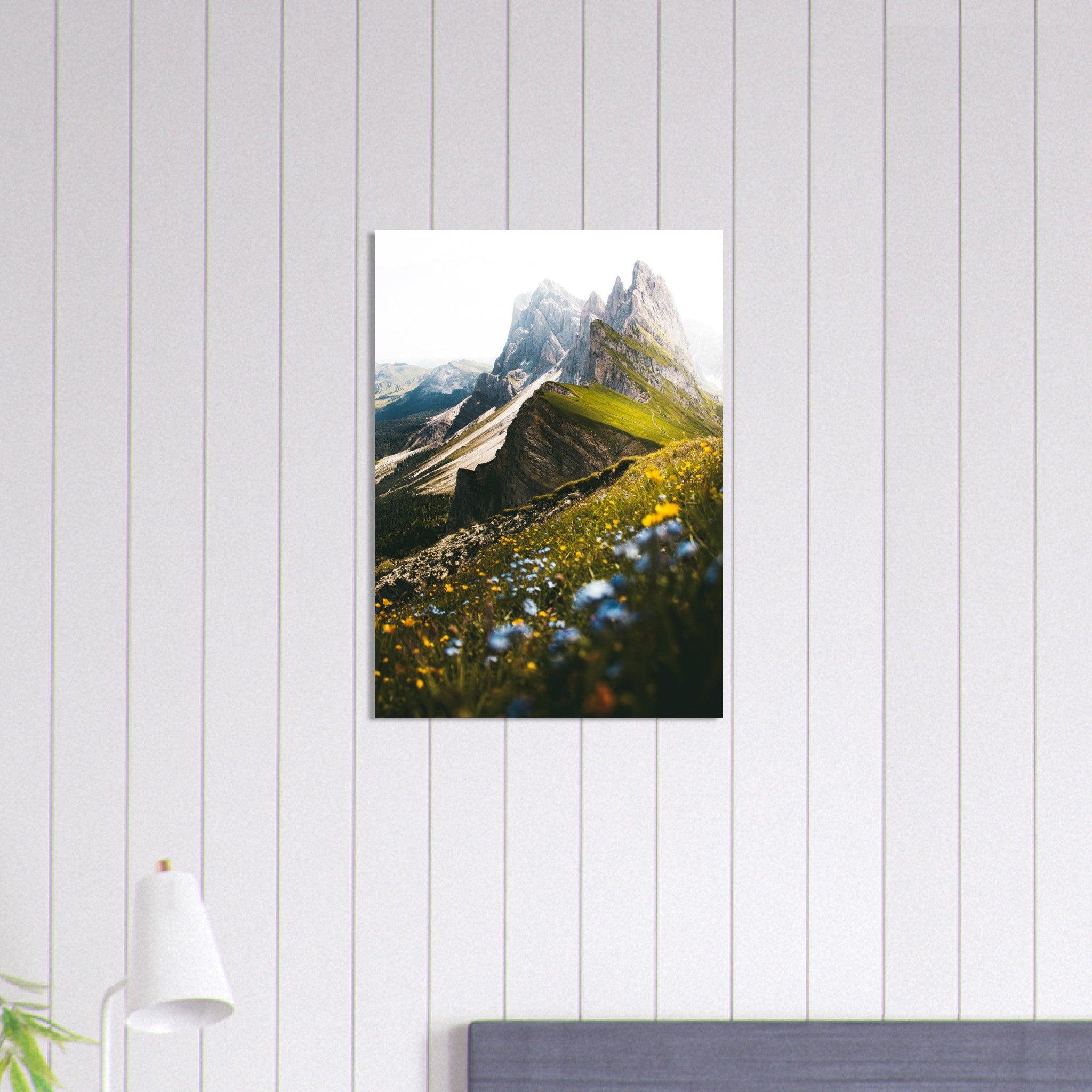 Seceda Naturposter - Printree.ch Alpen, Aussichtspunkt, Berglandschaft, Dolomiten, Foto, Fotografie, Italien, Natur, Ortisei, Panorama, Reisen, Seceda, Skifahren, unsplash, Wanderung