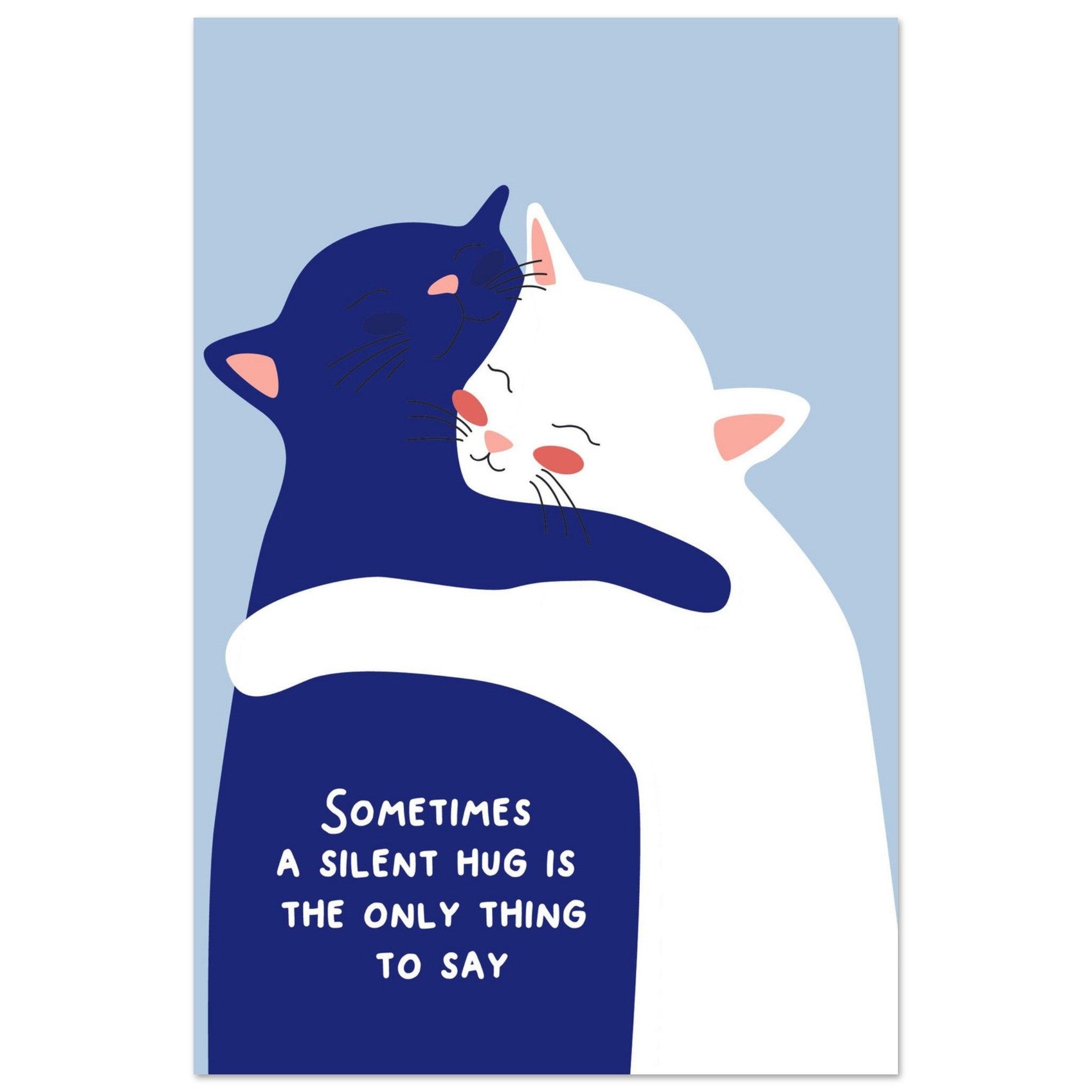 Silent Hug - Fröhliche positive Poster - Printree.ch fröhlich, zeitgenössische kunst