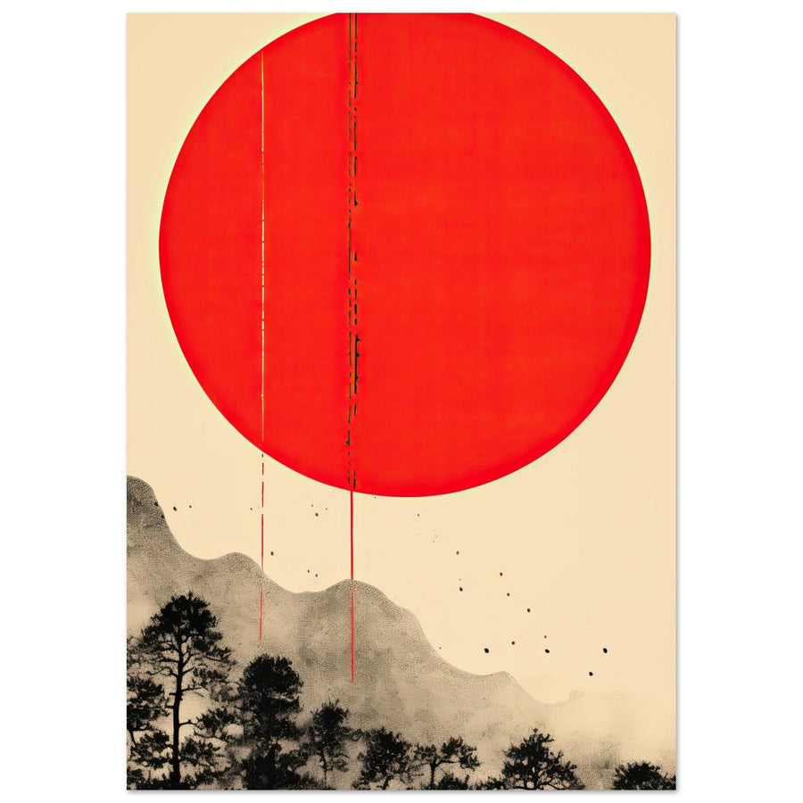 Sonnenrot über stillen Hügeln - Printree.ch Japan, japanische Kultur, Japanische Ästhetik, Kunstvoll, Kunstvolles Portrait