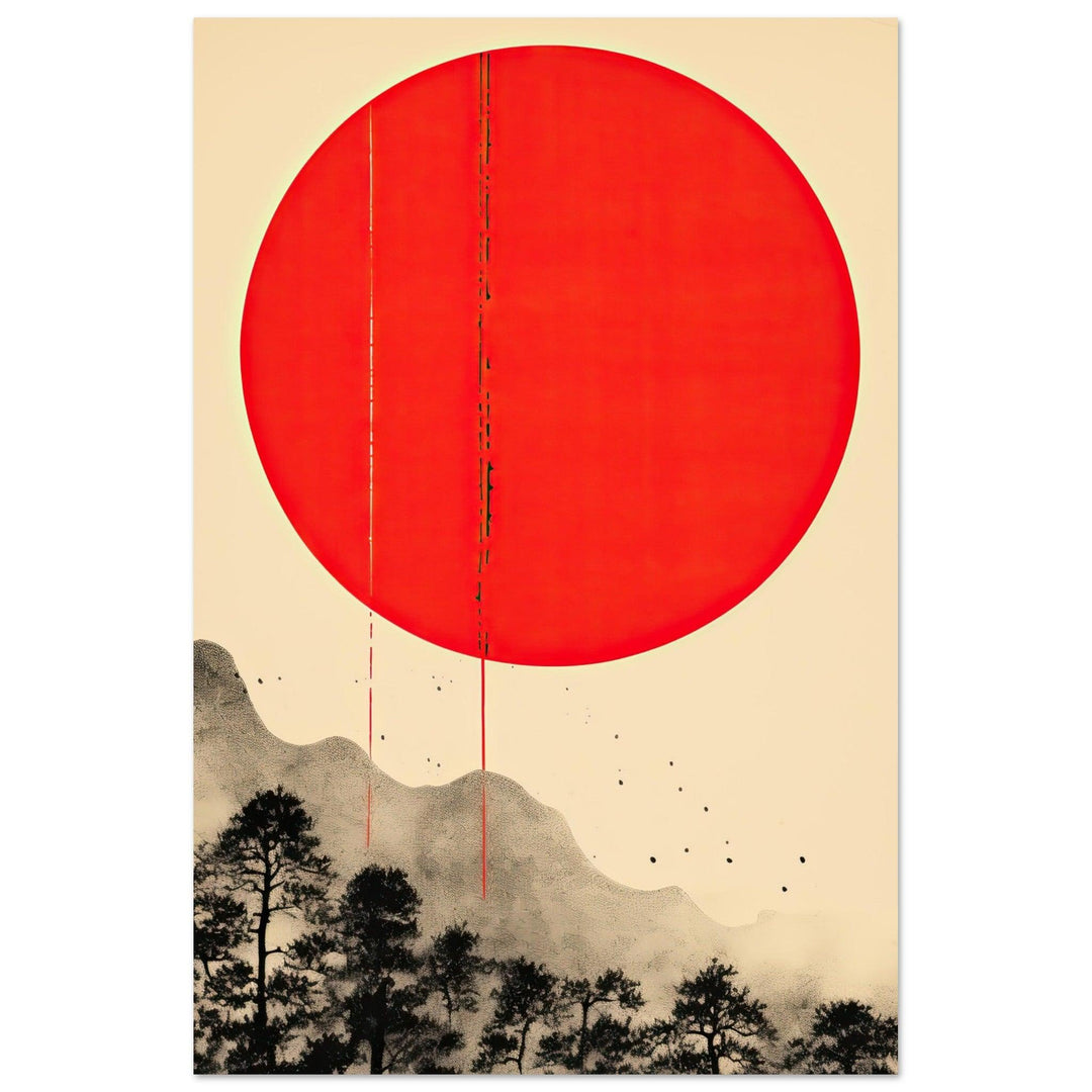 Sonnenrot über stillen Hügeln - Printree.ch Japan, japanische Kultur, Japanische Ästhetik, Kunstvoll, Kunstvolles Portrait
