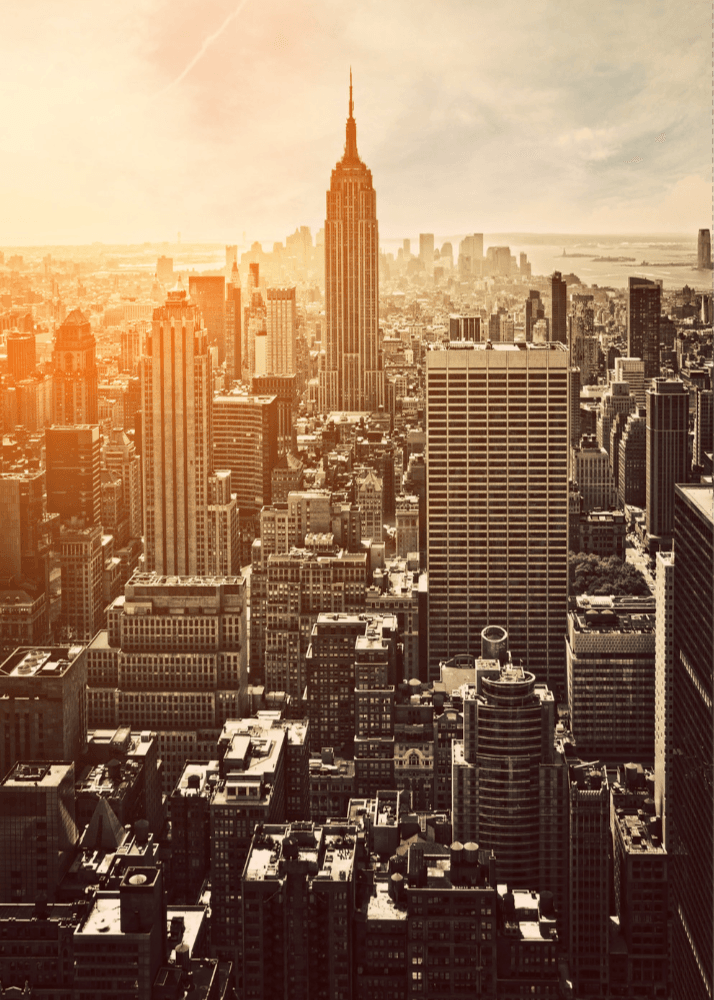 Sonnenuntergang in Manhattan, New York, USA - Printree.ch 
