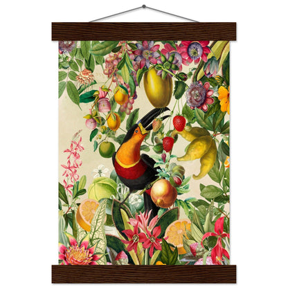 Toucan im Blüten und Früchte Jungle 2 - Printree.ch kunstschaffende, UTA NAUMANN