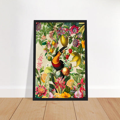 Toucan im Blüten und Früchte Jungle 2 - Printree.ch kunstschaffende, UTA NAUMANN