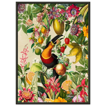 Toucan im Blüten und Früchte Jungle 2 - Printree.ch kunstschaffende, UTA NAUMANN