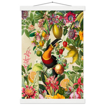 Toucan im Blüten und Früchte Jungle 2 - Printree.ch kunstschaffende, UTA NAUMANN