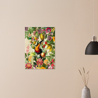 Toucan im Blüten und Früchte Jungle 2 - Printree.ch kunstschaffende, UTA NAUMANN