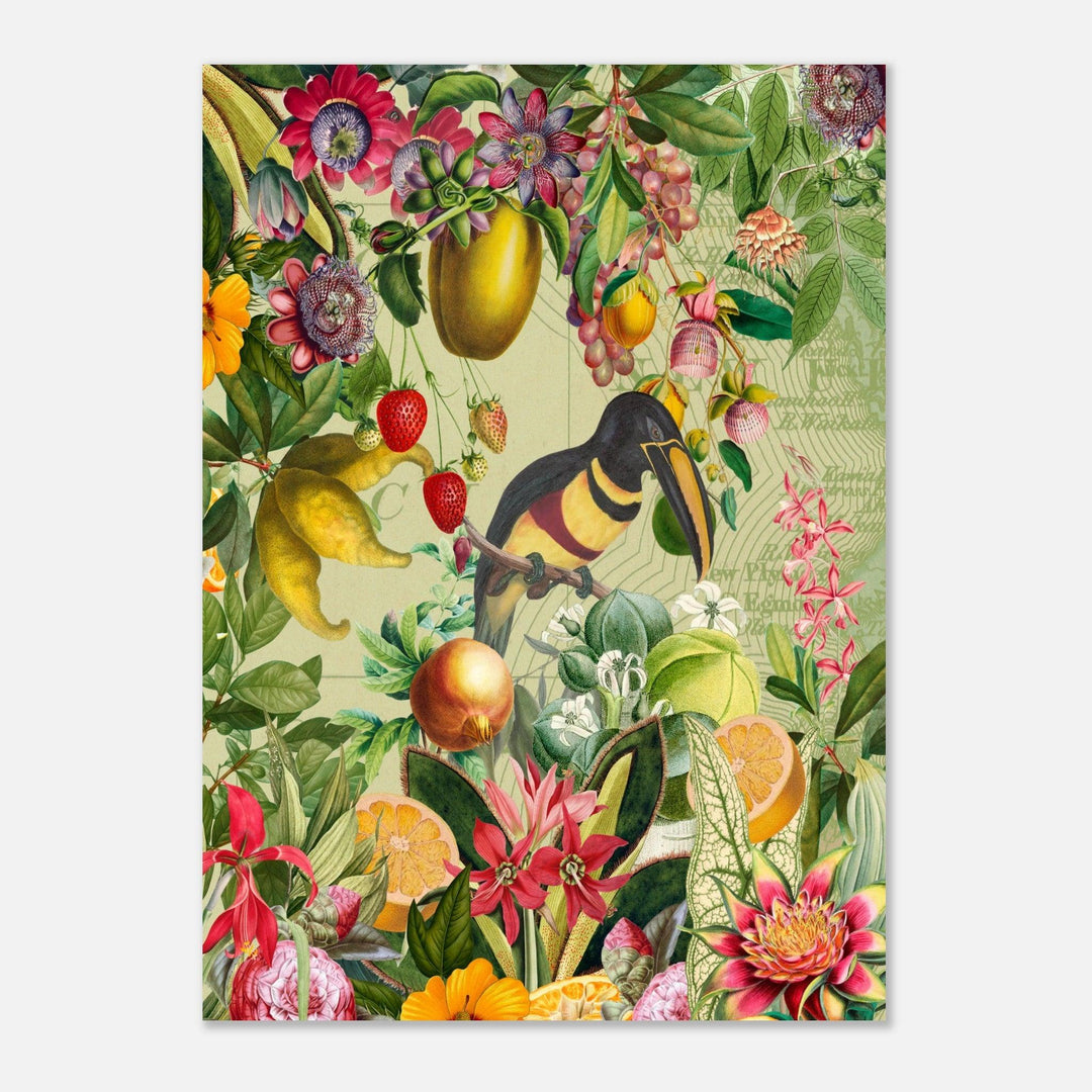 Toucan im Blüten und Früchte Jungle - Printree.ch kunstschaffende, UTA NAUMANN