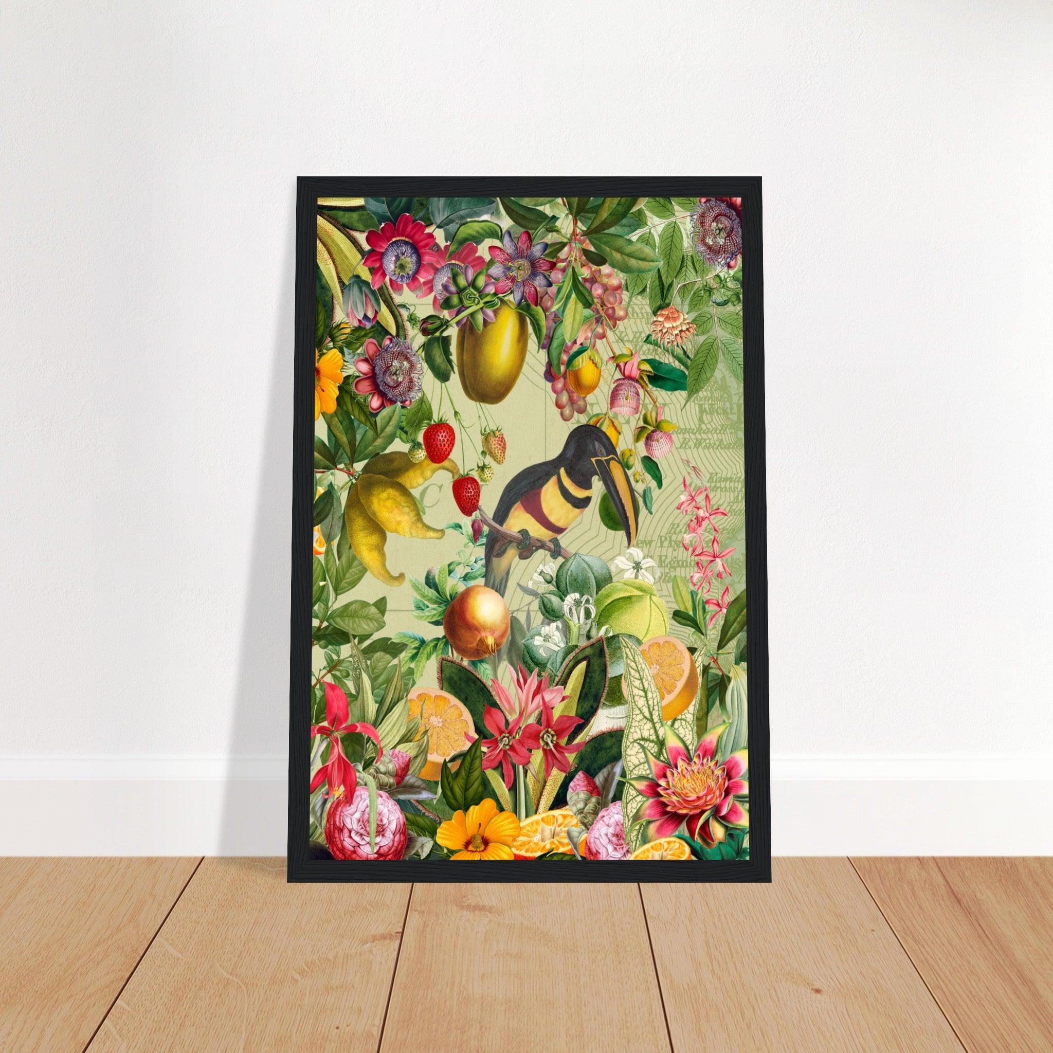 Toucan im Blüten und Früchte Jungle - Printree.ch kunstschaffende, UTA NAUMANN