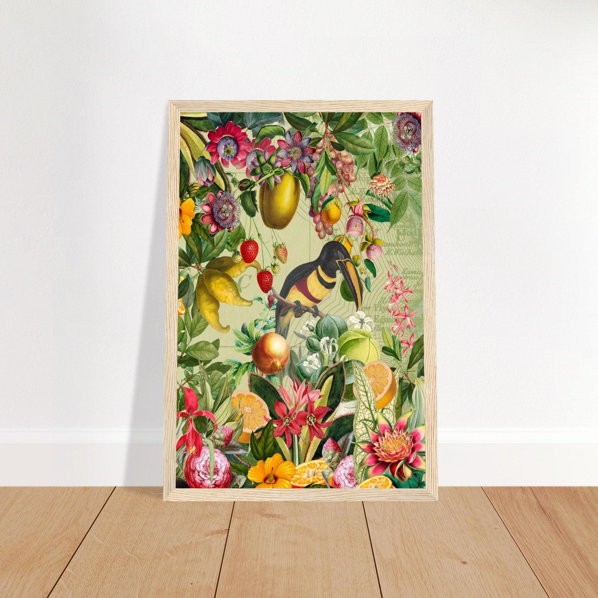 Toucan im Blüten und Früchte Jungle - Printree.ch kunstschaffende, UTA NAUMANN