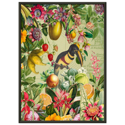 Toucan im Blüten und Früchte Jungle - Printree.ch kunstschaffende, UTA NAUMANN