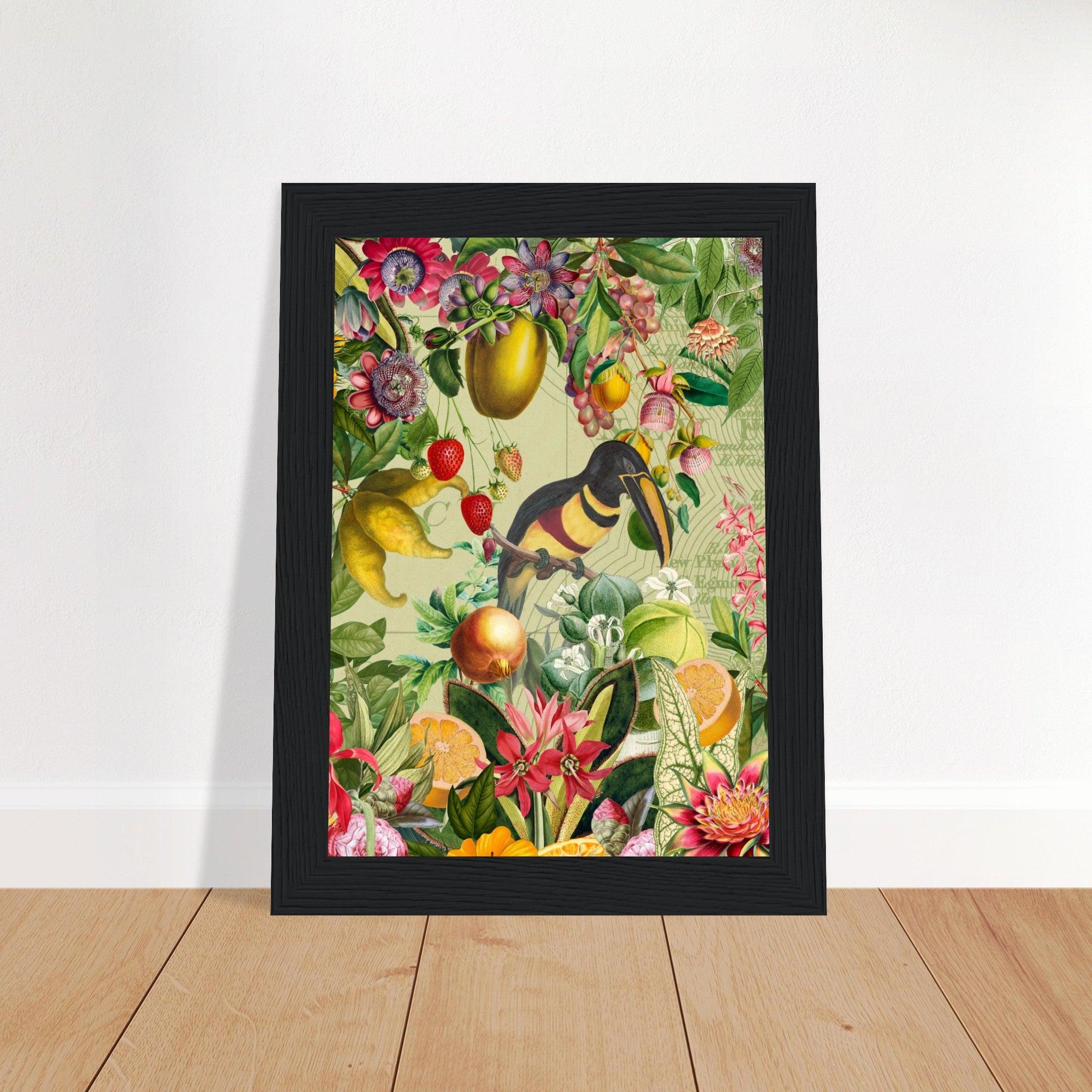 Toucan im Blüten und Früchte Jungle - Printree.ch kunstschaffende, UTA NAUMANN