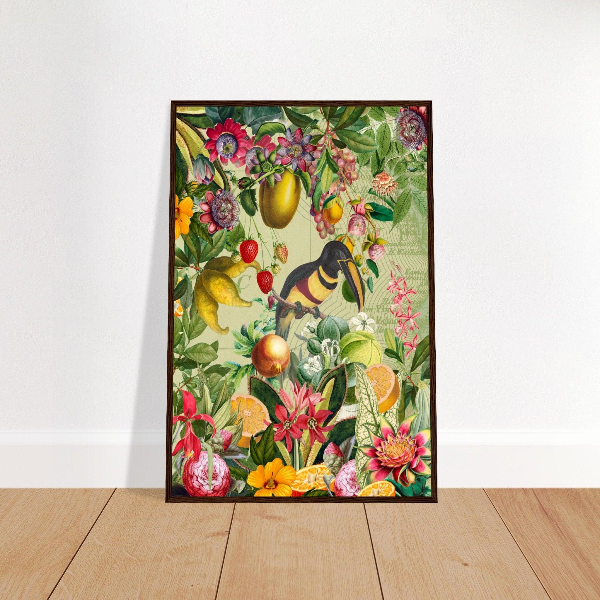 Toucan im Blüten und Früchte Jungle - Printree.ch kunstschaffende, UTA NAUMANN