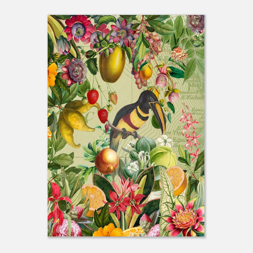 Toucan im Blüten und Früchte Jungle - Printree.ch kunstschaffende, UTA NAUMANN