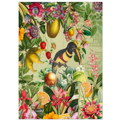 Toucan im Blüten und Früchte Jungle - Printree.ch kunstschaffende, UTA NAUMANN