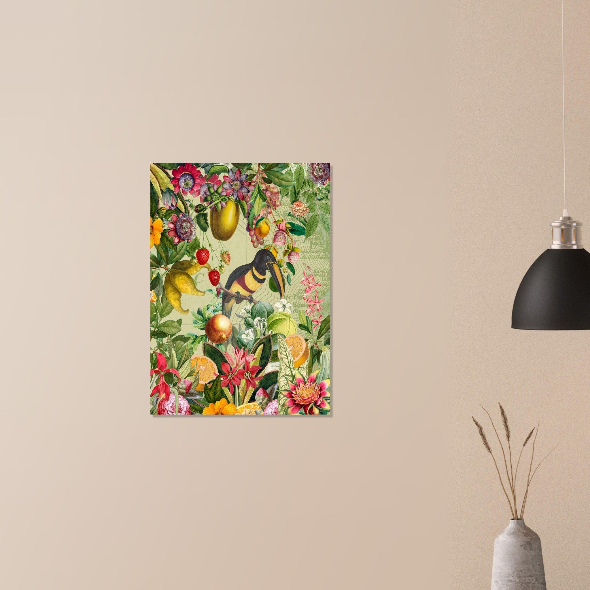 Toucan im Blüten und Früchte Jungle - Printree.ch kunstschaffende, UTA NAUMANN