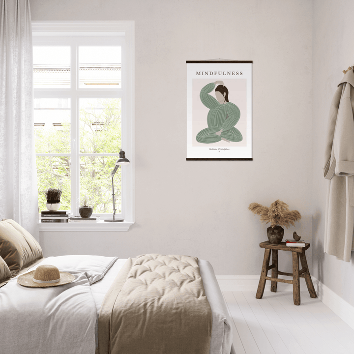 Achtsamkeits-Yoga-Poster: Bringe Harmonie in dein Zuhause! - Printree.ch Achtsamkeit, frau, Illustration, Kunst, Meditation