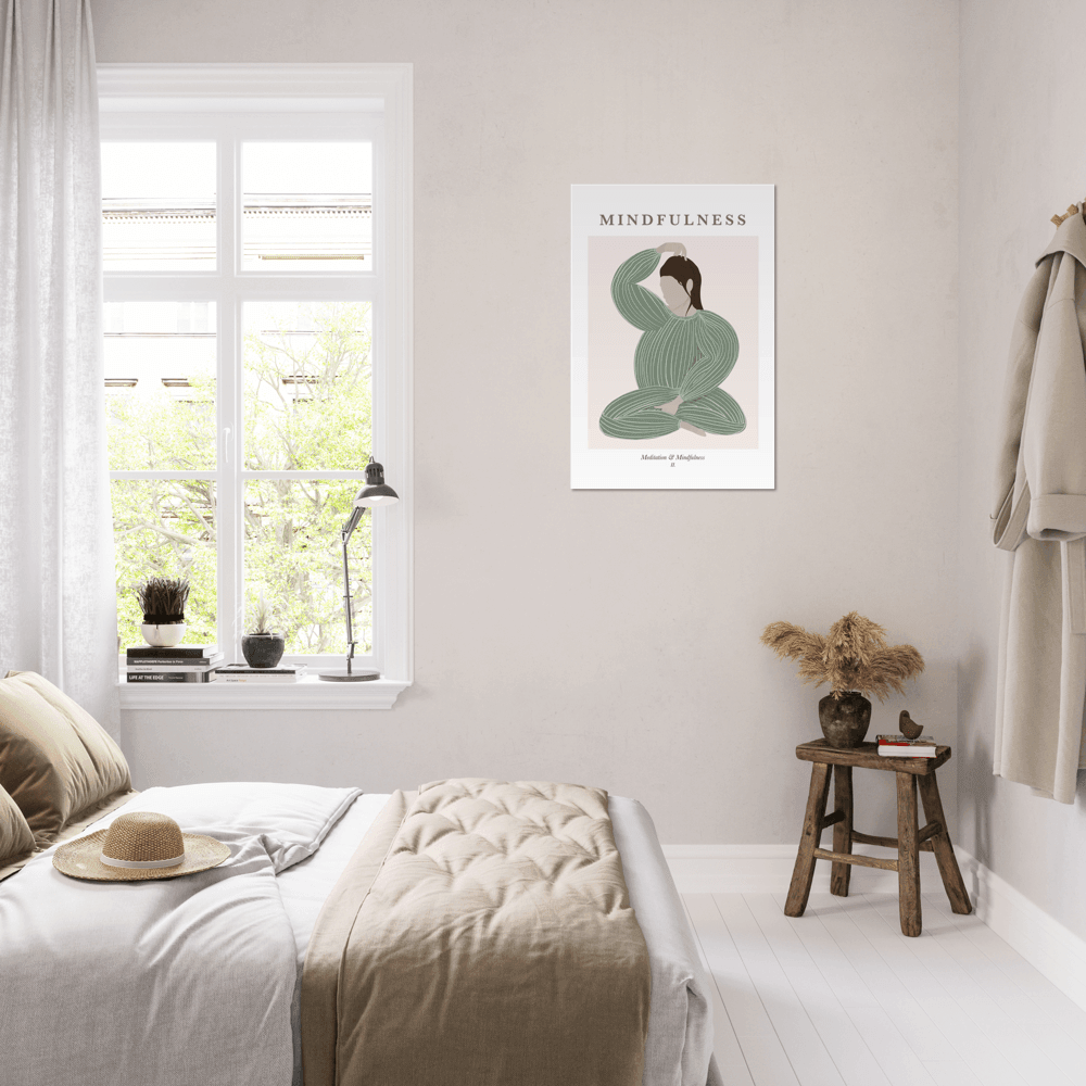 Achtsamkeits-Yoga-Poster: Bringe Harmonie in dein Zuhause! - Printree.ch Achtsamkeit, frau, Illustration, Kunst, Meditation