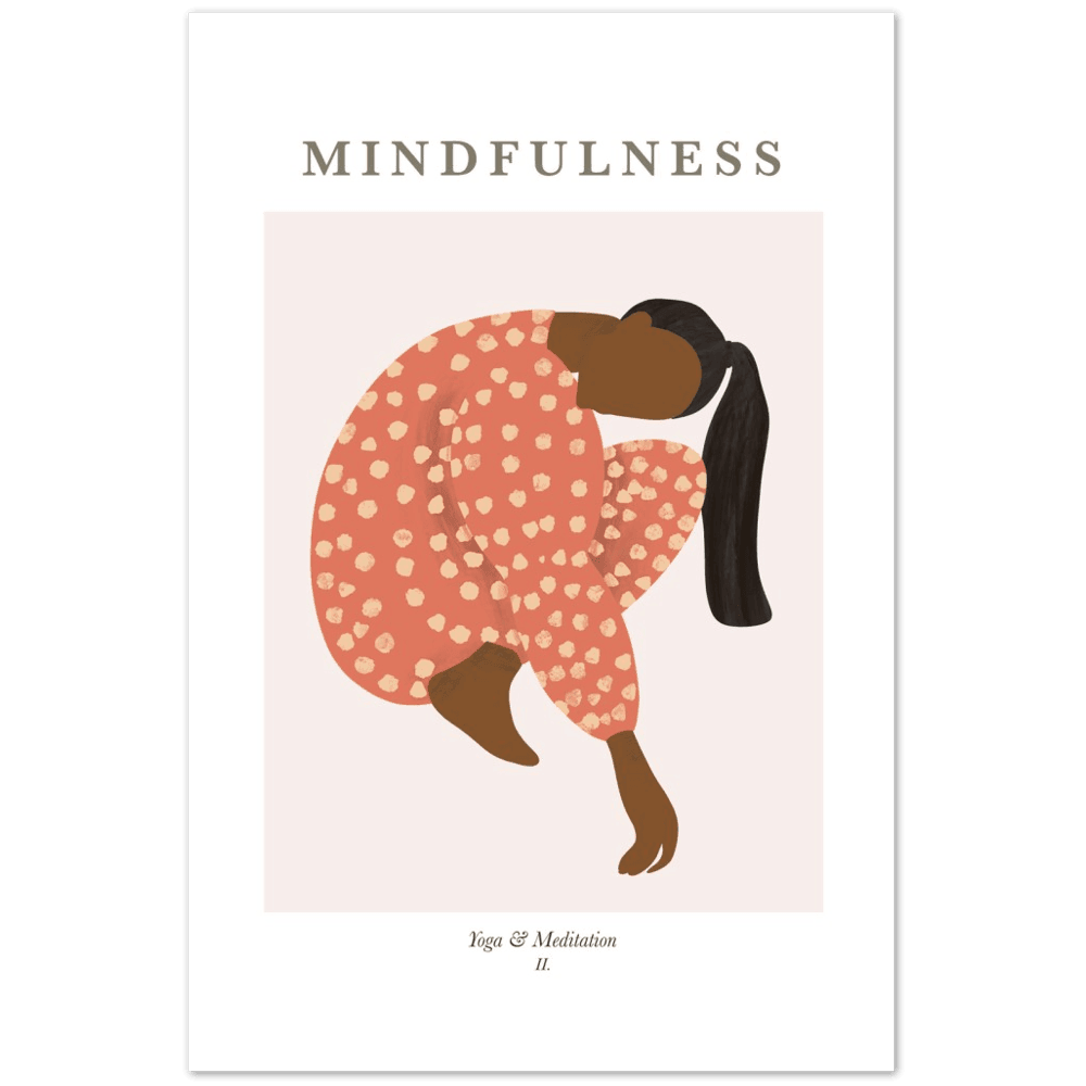 Achtsamkeits-Yoga-Poster - Printree.ch Achtsamkeit, frau, Illustration, Kunst, Meditation