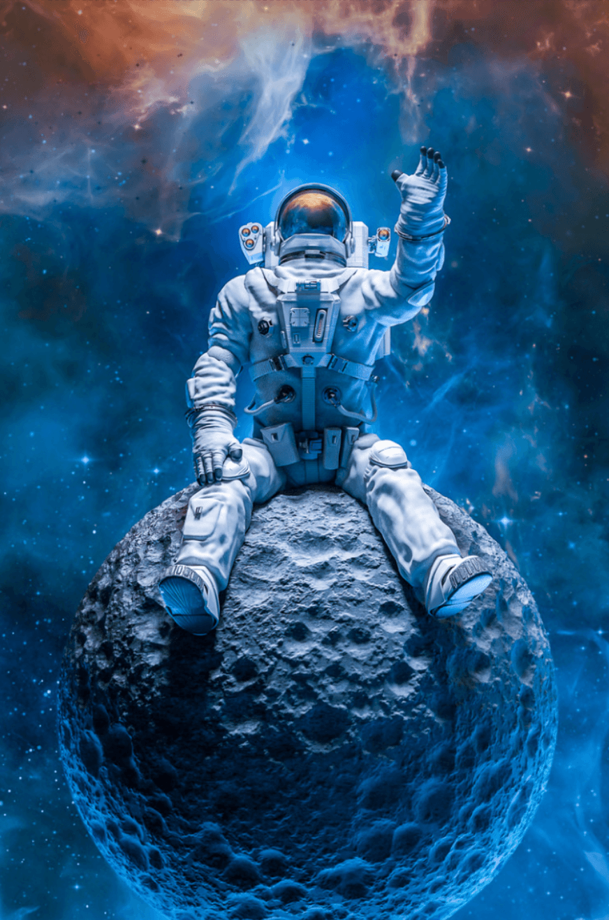 Astronautin auf dem Mond - Printree.ch AI, since fiction