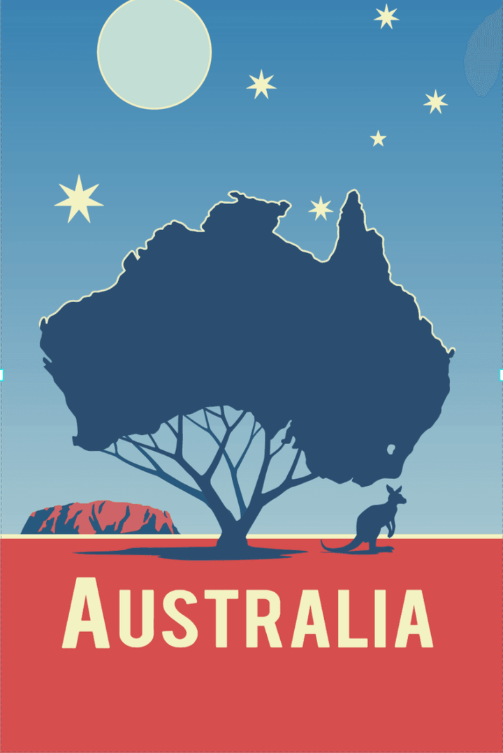 Australia - Printree.ch minimalistisch, touristische reise, travel poster