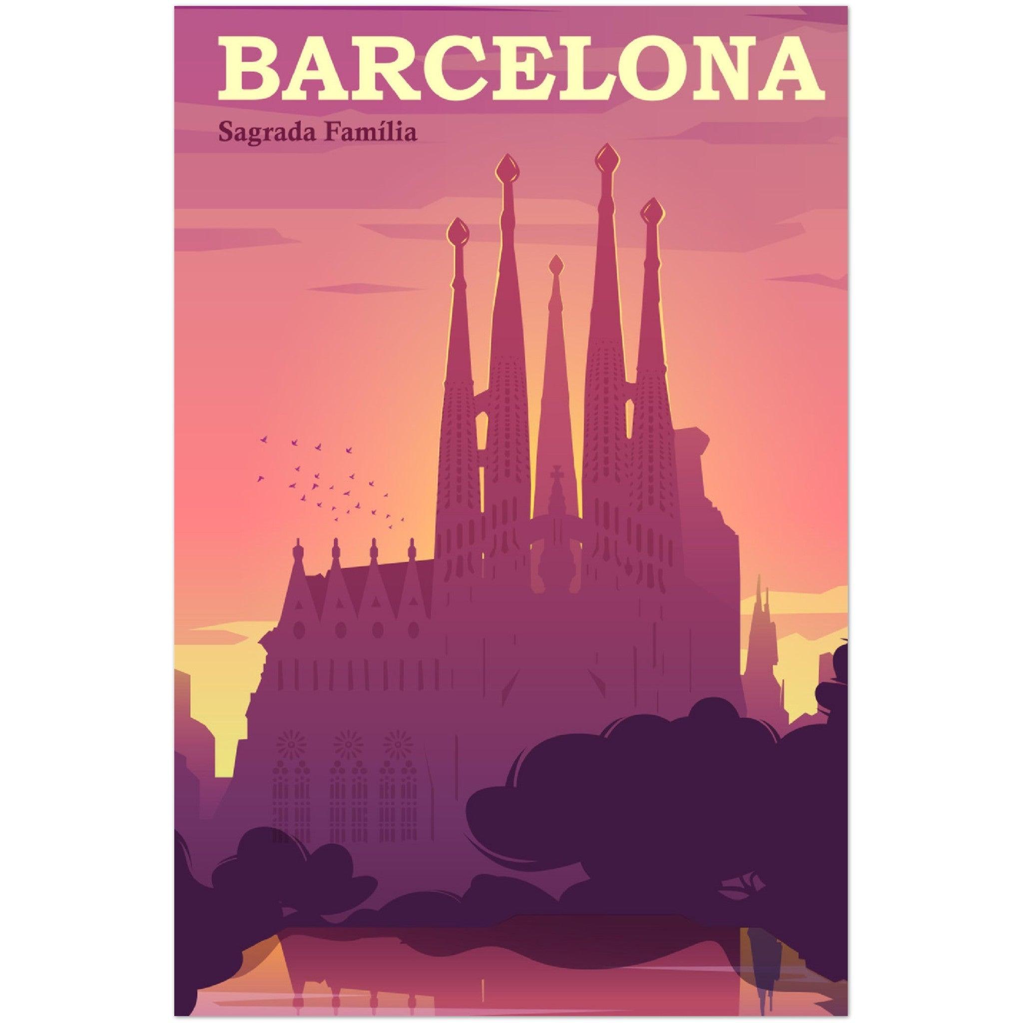 Barcelona Schönheitsposter - Hochwertige Druckqualität und luxuriöse Haptik! - Printree.ch Illustration, Poster, travel poster