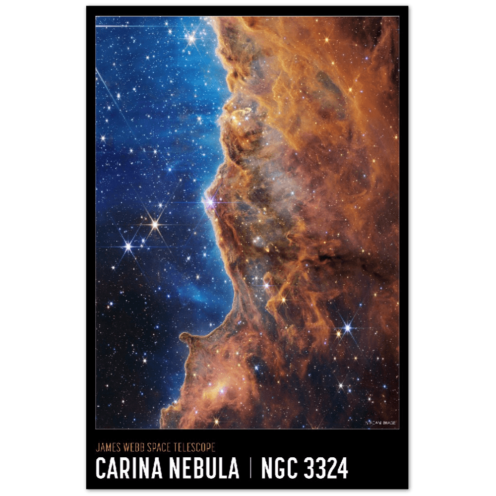 Carina-Nebel-Plakat - Printree.ch Astronomie, Carina-Nebel, Deep-Space-Fotografie, Foto, Fotografie, Galaxie, Himmelskörper, Kosmos, NASA, Nebel, Plakat, space, Sternentstehung, Universum, WEBB, Weltraum