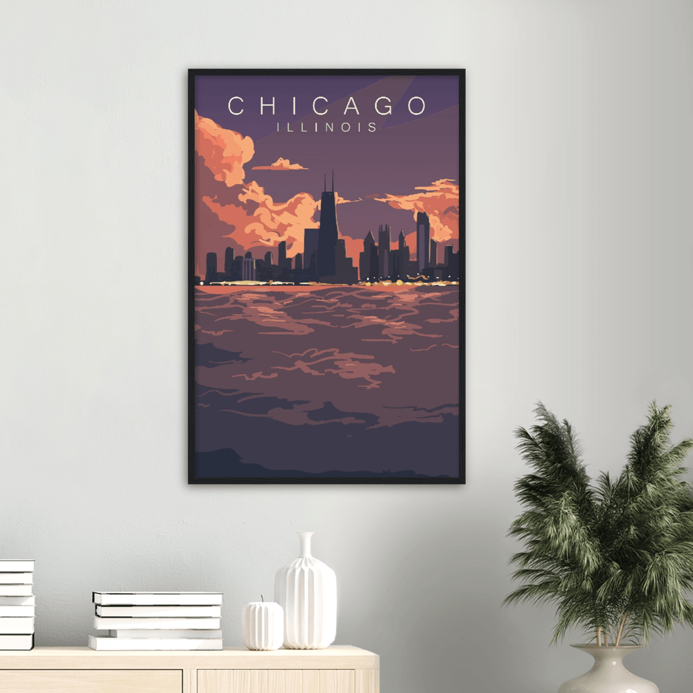 Chicago - Printree.ch minimalistisch, touristische reise, travel poster