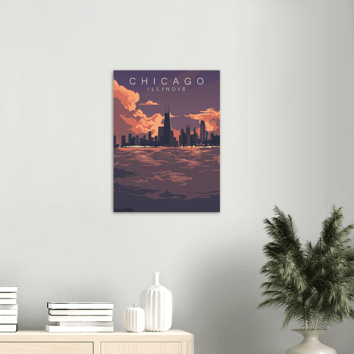 Chicago - Printree.ch minimalistisch, touristische reise, travel poster
