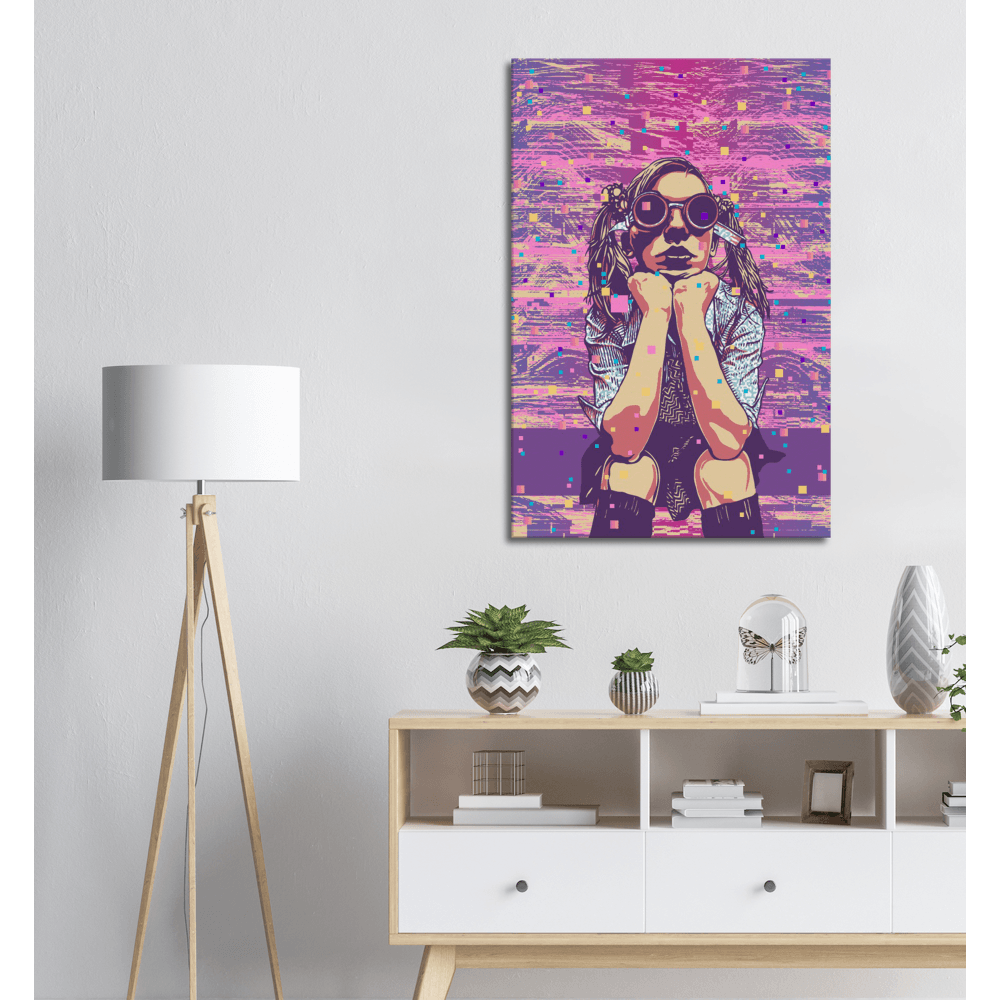 Cyberpunk-Meisterwerk: Das faszinierende Neo Girl Poster! - Printree.ch abstrakt, blau, cyberpunk, dekoration, disco, einhorn, farbe, flüssig, frau, Frauengesicht, gesicht, glamour, glühen, hintergrund, illustration, kunst, lebendig, lebhaft, licht, lila, mode, muster, mädchen, neon, ombre, rosa, schön, stil, weiblich, wirbel