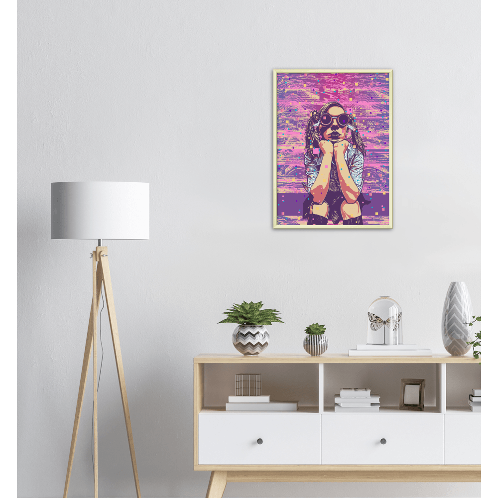 Cyberpunk-Meisterwerk: Das faszinierende Neo Girl Poster! - Printree.ch abstrakt, blau, cyberpunk, dekoration, disco, einhorn, farbe, flüssig, frau, Frauengesicht, gesicht, glamour, glühen, hintergrund, illustration, kunst, lebendig, lebhaft, licht, lila, mode, muster, mädchen, neon, ombre, rosa, schön, stil, weiblich, wirbel