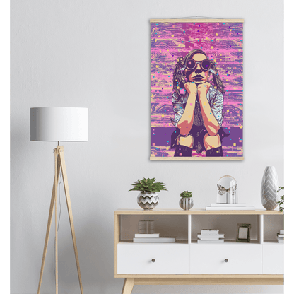 Cyberpunk-Meisterwerk: Das faszinierende Neo Girl Poster! - Printree.ch abstrakt, blau, cyberpunk, dekoration, disco, einhorn, farbe, flüssig, frau, Frauengesicht, gesicht, glamour, glühen, hintergrund, illustration, kunst, lebendig, lebhaft, licht, lila, mode, muster, mädchen, neon, ombre, rosa, schön, stil, weiblich, wirbel