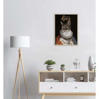 Der Königliche Katzenposter - Printree.ch bezaubernd, Cartoon, Charakter, Design, doodle, fröhlich, Gesicht, glücklich, Grafik, Haustier, heimisch, Illustration, isoliert, Karte, Katze, kitty, Krone, Kunst, Kätzchen, König, königlich, lustig, Luxus, niedlich, sitzend, Skizze, Spaß, Tier, Zeichnung