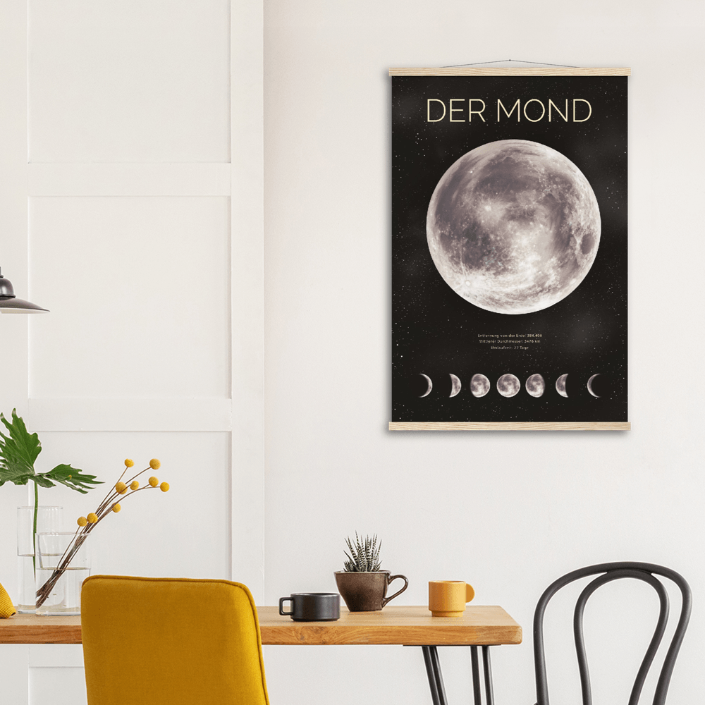 Der Mond - Printree.ch Astrologie, Astronomie, Dekoration, Foto, Fotografie, Himmel, Mond, Mondphasen, Nacht, Natur, Plakat, Poster, Weltraum