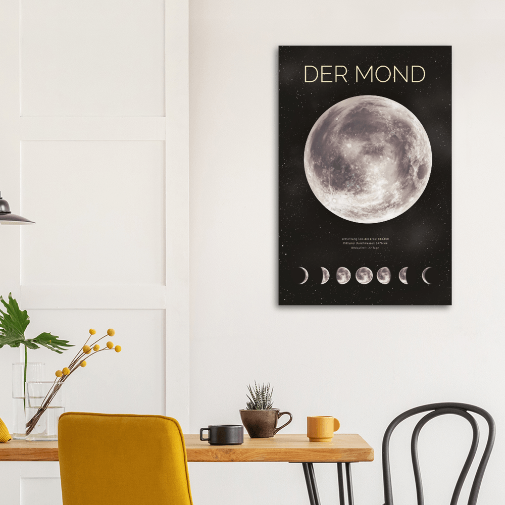 Der Mond - Printree.ch Astrologie, Astronomie, Dekoration, Foto, Fotografie, Himmel, Mond, Mondphasen, Nacht, Natur, Plakat, Poster, Weltraum