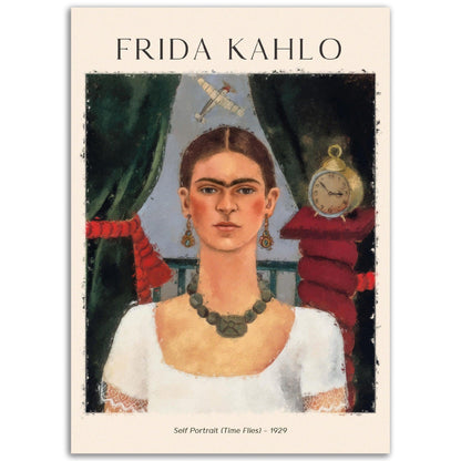 Die Zeit fliegt (Self Portrait - Time Flies) Frida Kahlo - Printree.ch abstrakte frauen, frau, Frauen, Kunst, Malen, Maler, Malerei, Meisterwerk