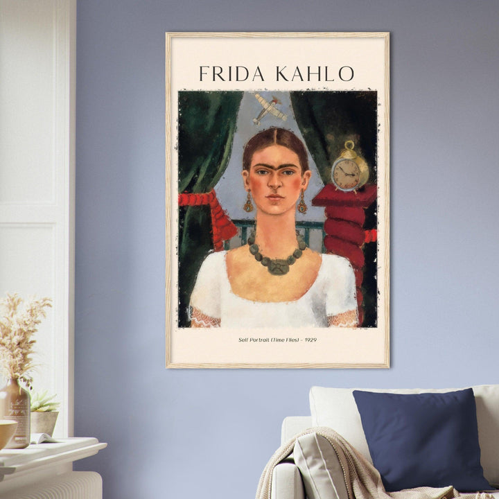 Die Zeit fliegt (Self Portrait - Time Flies) Frida Kahlo - Printree.ch abstrakte frauen, frau, Frauen, Kunst, Malen, Maler, Malerei, Meisterwerk
