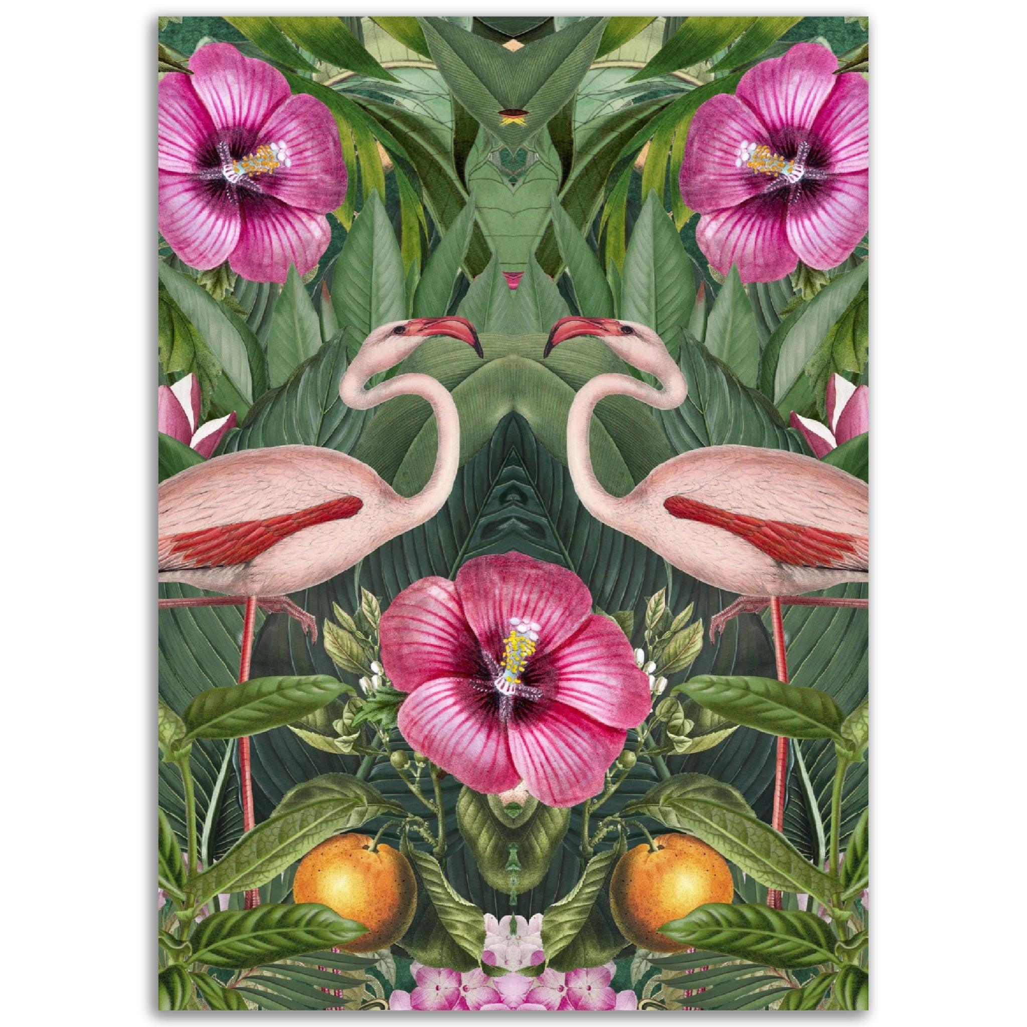 Ein Hauch von Eleganz: Symmetrische Flamingos - Andrea Haase - Printree.ch Andrea Haase, Vertikal