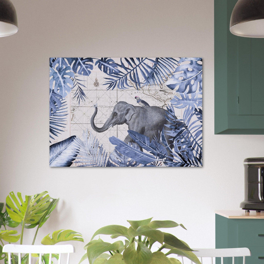 Elefant im Jungel Blau Andrea Haase - Printree.ch Andrea Haase, Vertikal