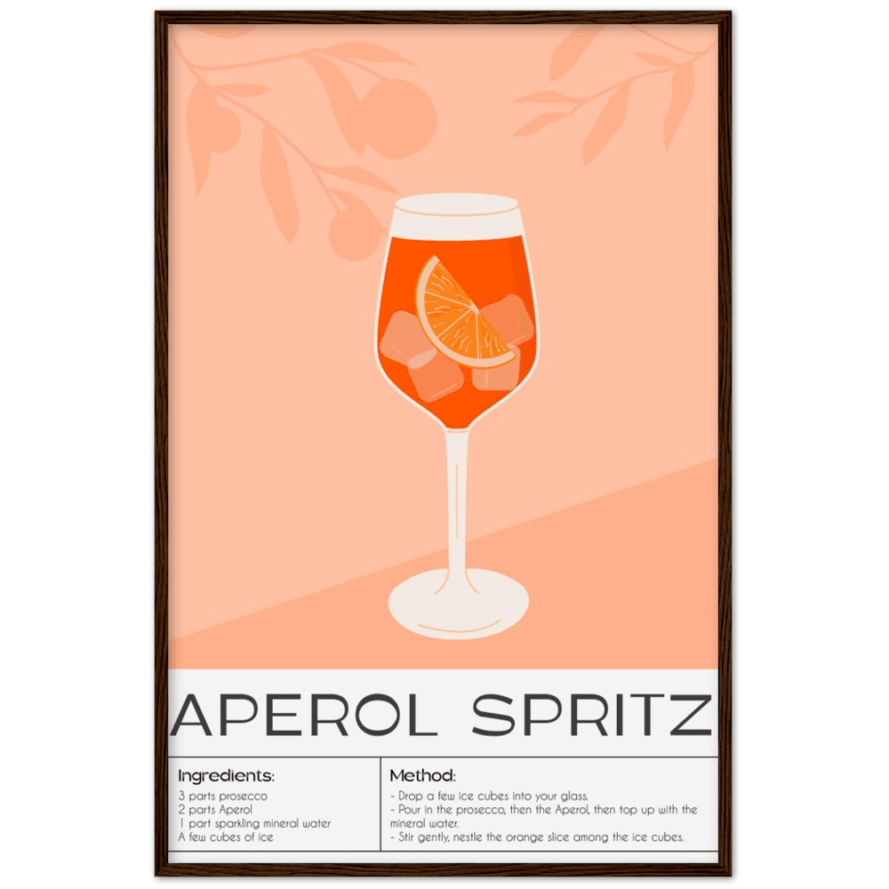 Elegantes Aperol Spritz Poster - Printree.ch alkohol, bar, blaue lagune, cocktail, eis, erfrischung, flüssigkeit, frisch, getränk, glas, hintergrund, illustration, isoliert, kalt, kirsche, lebensmittel, limette, limonade, martini, minze, obst, orange, pina colada, saft, sommer, süss, tropisch, wein, zitrone