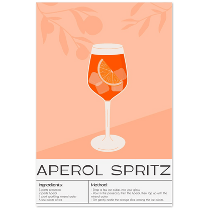 Elegantes Aperol Spritz Poster - Printree.ch alkohol, bar, blaue lagune, cocktail, eis, erfrischung, flüssigkeit, frisch, getränk, glas, hintergrund, illustration, isoliert, kalt, kirsche, lebensmittel, limette, limonade, martini, minze, obst, orange, pina colada, saft, sommer, süss, tropisch, wein, zitrone