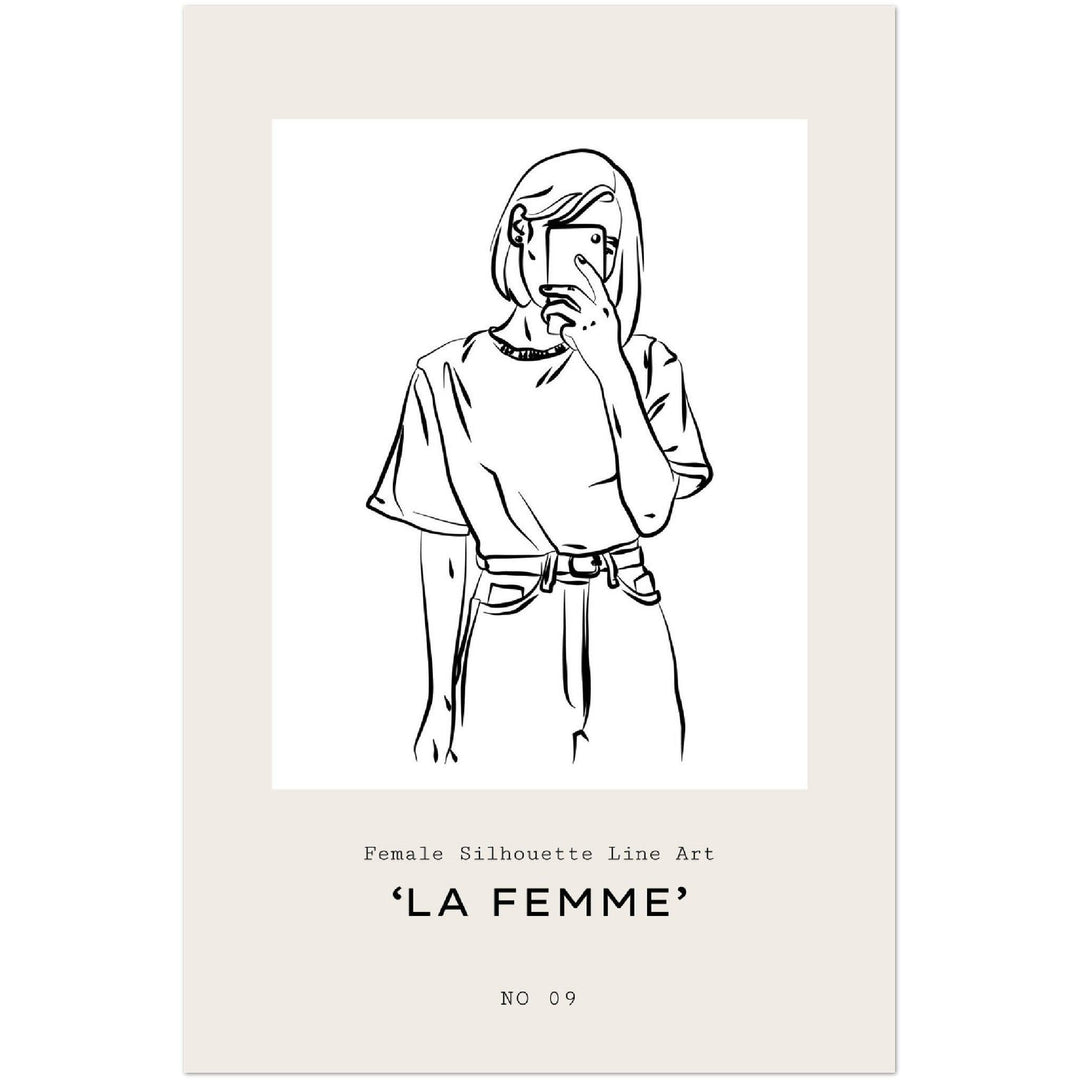 Elegantes Line Art Poster "La Femme Nr. 09" - Printree.ch Illustration, Line-Art, Minimal, minimalist, minimalistisch, Poster, Silhouette