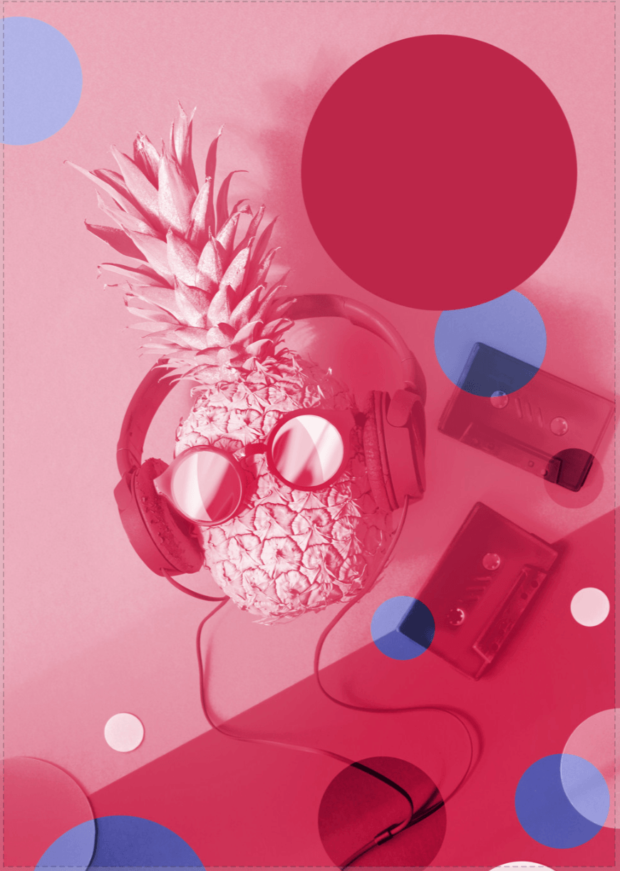 Freaky Ananas - Viva Magenta Red Trendfarbe für 2023 - Printree.ch 2023, Foto, Fotografie, Poster