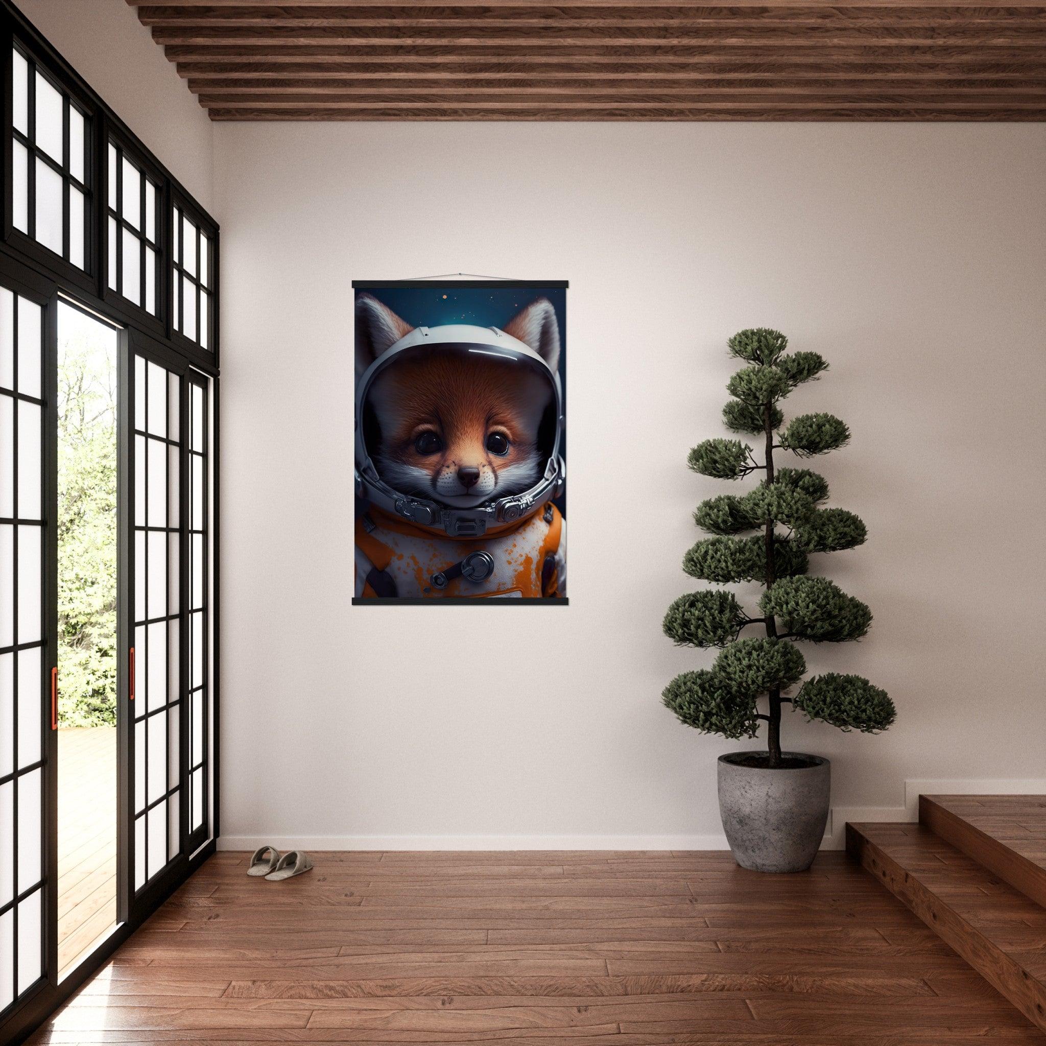 Fuchs Baby Astronaut Portrait - Printree.ch 3d illustration, Astronaut, Poster