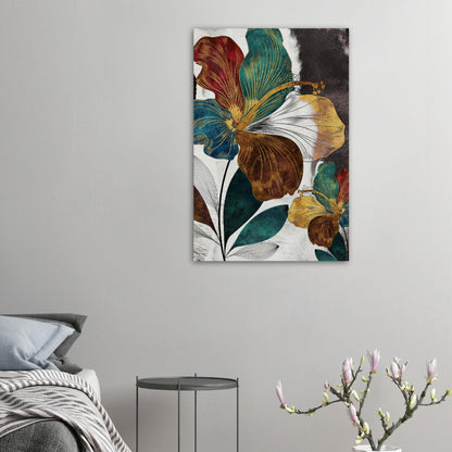 Goldene Blüten: Moderne abstrakte Kunst für dein Zuhause - Printree.ch abstrakt, Abstraktion, Illustration, Kunst, Kunstdruck, modern, surreal