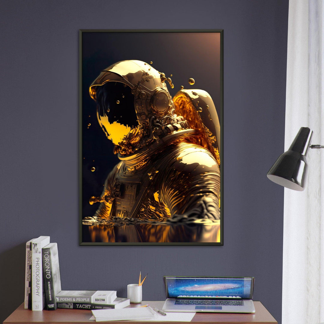 Goldener Entdecker: Der glänzende Pionier des Weltraums - Printree.ch AI, Astronaut, künstlich, Szenerie