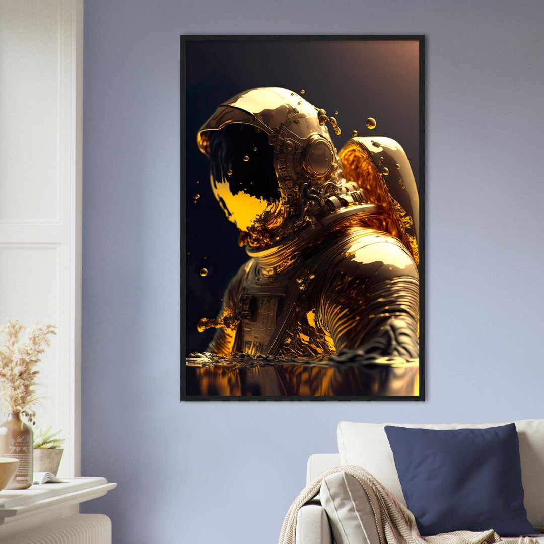 Goldener Entdecker: Der glänzende Pionier des Weltraums - Printree.ch AI, Astronaut, künstlich, Szenerie