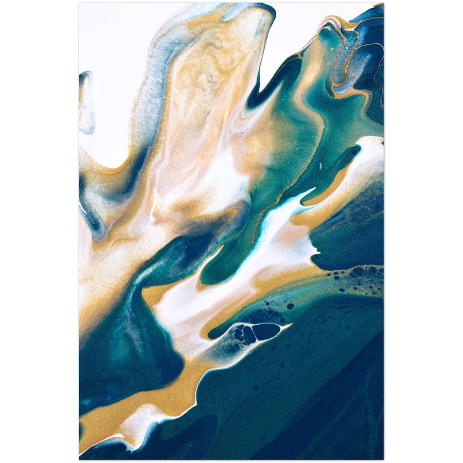 Goldener Fluss: Abstraktes Kunstwerk in einzigartiger Giesstechnik - Printree.ch abstrakt, Illustration, Kunst, Kunstdruck, modern