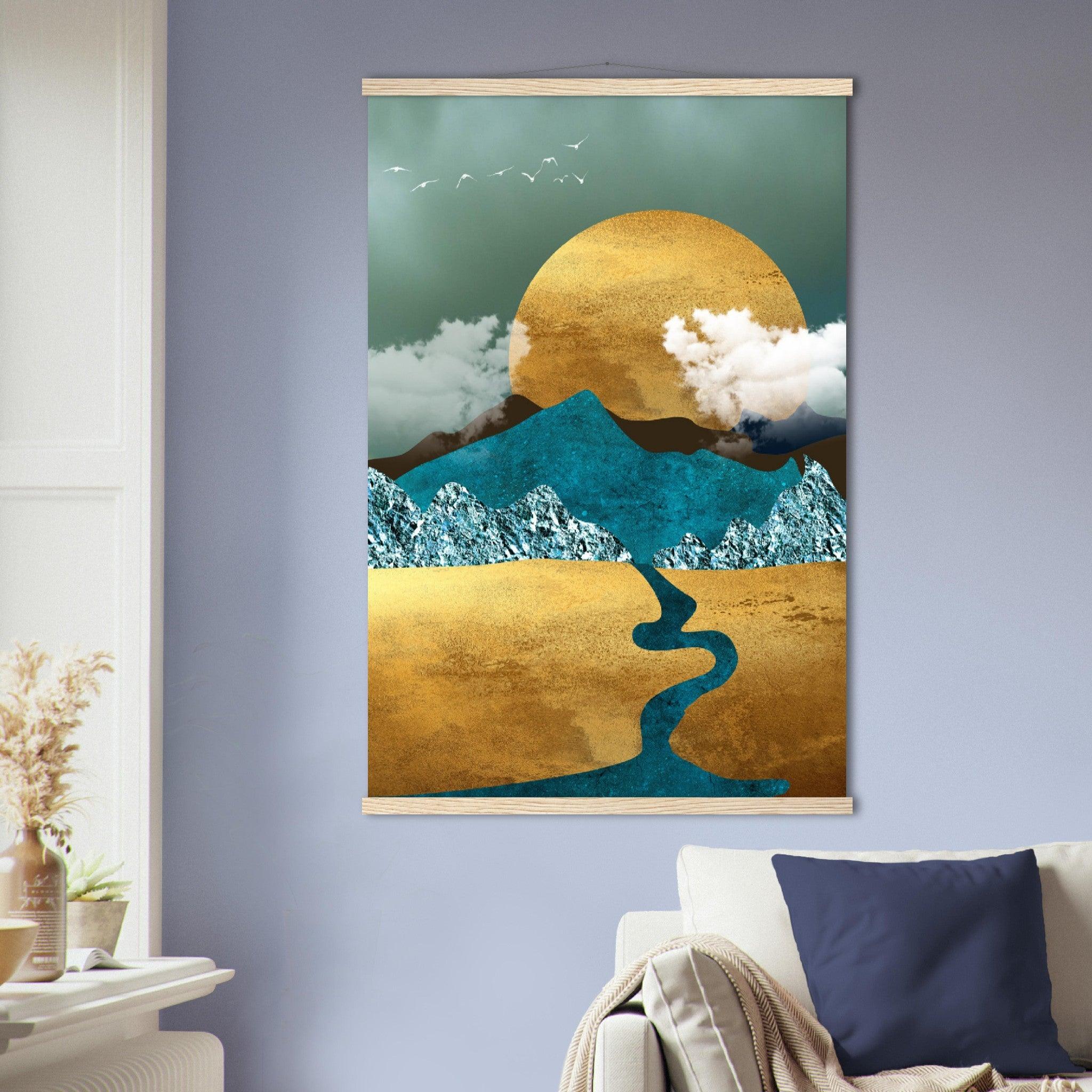 Goldener Sonnenaufgang - Abstrakte Meisterwerke - Printree.ch abstrakt, Abstraktion, Illustration, Kunst, Kunstdruck, modern, surreal